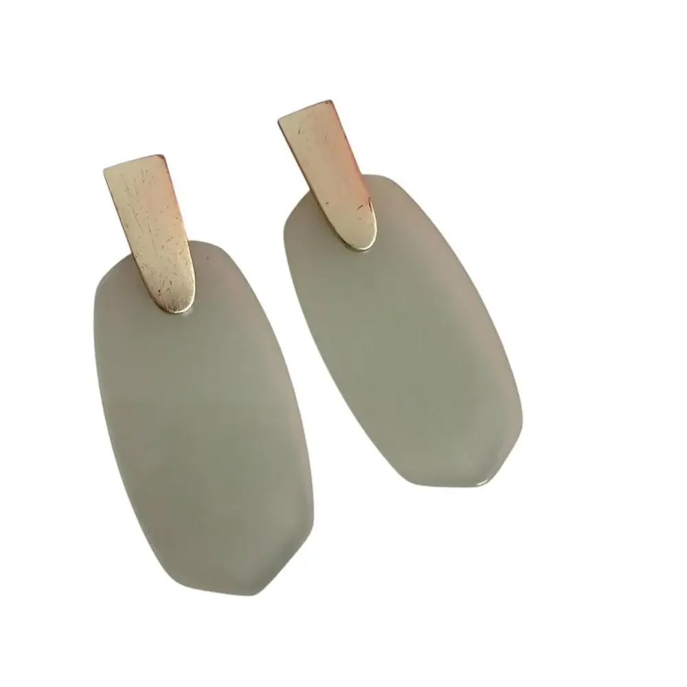 Kendra Scott Aragon/ Rhodium Green Earrings preowned